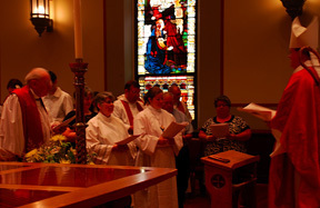 Mary Ann Mertz and Hilary Bogert are presented to the bishop for ordination to the diaconate