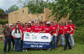 St Johns Habitat 2009-Volunteers 2 Group photo of volunteers with Habitat project in Mayfield