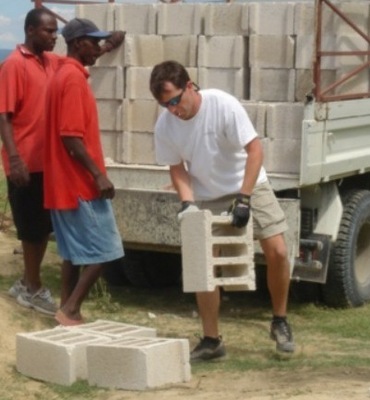 Unloading Concrete Block