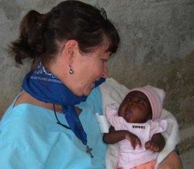Camile with an infant