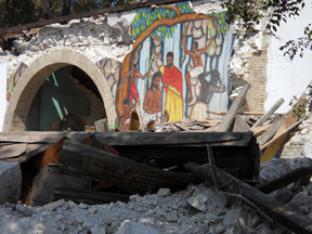 Trinity Mural Only mural in Trinity cathedral to survive the earthquake