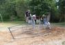 Sanding the boat 
