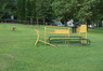 Existing playground looking toward the street. 