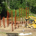 The posts are going in