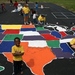Some residents of the shelter help us paint the US Map