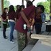 A Scout from 176 helps build benches