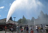The fire truck cooled us off!