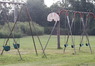 Side view of Swing set with the Basketball hoop