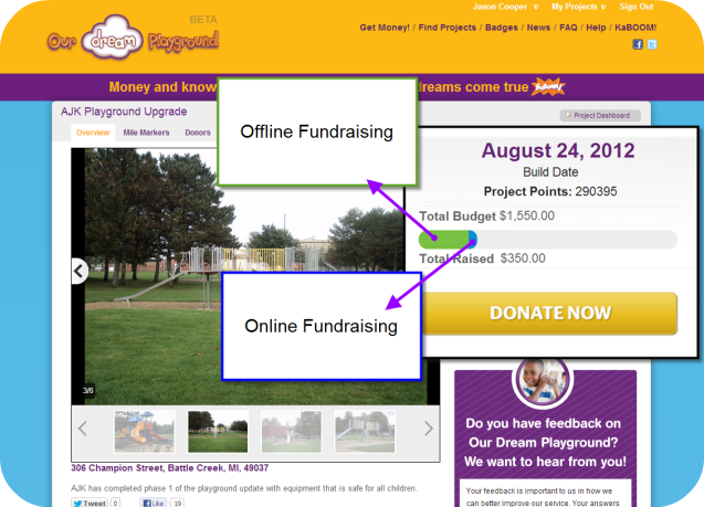 New funding progress display