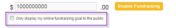 Only show online fundraising