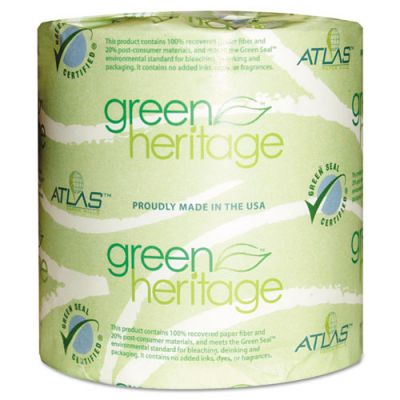 APM275GREEN - Atlas Paper Mills Green Heritage Bathroom Tissue; 2-Ply; 500 Sheets; White; 96 per Carton