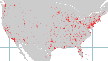 Zoomed-in view of the US data, rendered with Indiemapper.com