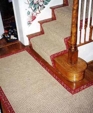 Custom Wool Stair Runner with Linen Edging Custom Wool Stair Runner with Linen Edging