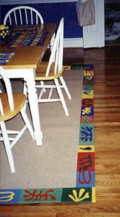Sisal Rug -  Hand-Painted Binding