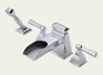 Vesi Channel Channel Roman Tub Faucet with Hand Shower Trim Vesi Channel Channel Roman Tub Faucet with Hand Shower Trim