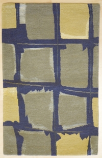 Silk Road Weaves: BRUSHWORKS collection / Blockworks 3 - Wool and Silk, 100 knot, shown 24" x 36 " sample section Silk Road Weaves: BRUSHWORKS collection / Blockworks 3 - Wool and Silk, 100 knot, shown 24" x 36 " sample section