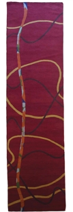 Silk Road Weaves : ELEMENTS / Mosaic Runner  - Fire Islands Deep: 2.5' x 12', Wool 100 knots
