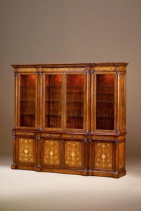High end furniture, laurel & mother of pearl inlaid breakfront