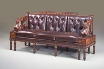 Unique furniture Egyptian Revival carved & parcel gilt sofa