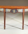 Sea blue Neo-Classical painted decoupage bowfront console table