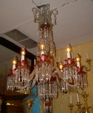 Fine clear and cranberry Baccarat chandelier
