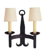 TWO-LIGHT HAND FORGED IRON SCONCE TWO-LIGHT HAND FORGED IRON SCONCE