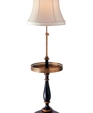 ADJUSTABLE BLACK & ANTIQUE GOLD FLOOR LAMP WITH TRAY ADJUSTABLE BLACK & ANTIQUE GOLD FLOOR LAMP WITH TRAY