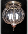 Filigree Base Melon Ceiling Mount Bell Jar