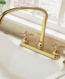 Hampton Kitchen Faucet w/Metal Cross Handles