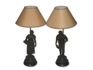 Antique French Man & Woman Table Lamps