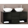 Vichy II Wall-Mount Wood Bathroom Double Vanity with Two Vessel Sinks Vichy II Wall-Mount Wood Bathroom Double Vanity with Two Vessel Sinks