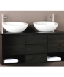 Vichy II Wall-Mount Wood Bathroom Double Vanity with Two Vessel Sinks Vichy II Wall-Mount Wood Bathroom Double Vanity with Two Vessel Sinks