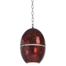 Remix Red Crackle Glass Oblong Pendant