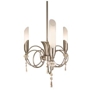 Three-Light Ferarra Chandelier with Crystal and White Glass