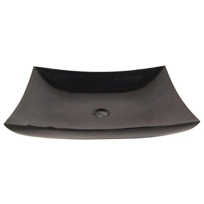Black Granite Stone Countertop Vessel Sink w/ Drain