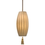 Honors Six-Light Pendant with Raw Silk Shade and Matching Tassel