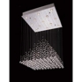 Cristallo Polished Steel Crystal Square Chandelier