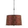 Big Shades Five- Light Merlot and Gold Damask Large Pendant