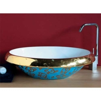 Ceramica Golden Blue Small Round Washbasin