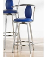 Nouveau Small Blue Chrome Stool