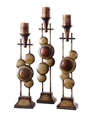 Circle Cluster Metal Candleholder, Set of Three