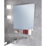 Linea Stainless Steel Mirror with Frost Glass Shelf Linea Stainless Steel Mirror with Frost Glass Shelf
