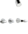 K-T15231-4 - Coralais® three-handle bath and shower faucet trim, valve not included