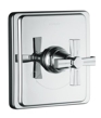 K-T13173-3B - Pinstripe® thermostatic valve trim, cross handle, valve not included