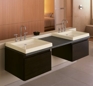K-3034 - Purist® natural lavastone countertop with plumbing cut-outs on left and right