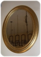 19th Century French Oval Mirror with Gold Leaf