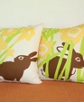 organic bunny floor pillows