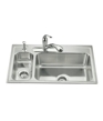 K-3347L-3 - Toccata™ high/low self-rimming kitchen sink K-3347L-3 - Toccata™ high/low self-rimming kitchen sink
