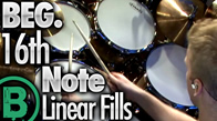 Beg. 16th Note Linear Drum Fills