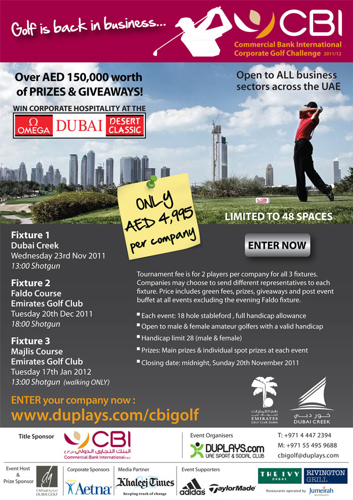 CBI Golf info flyer CBI Golf info flyer